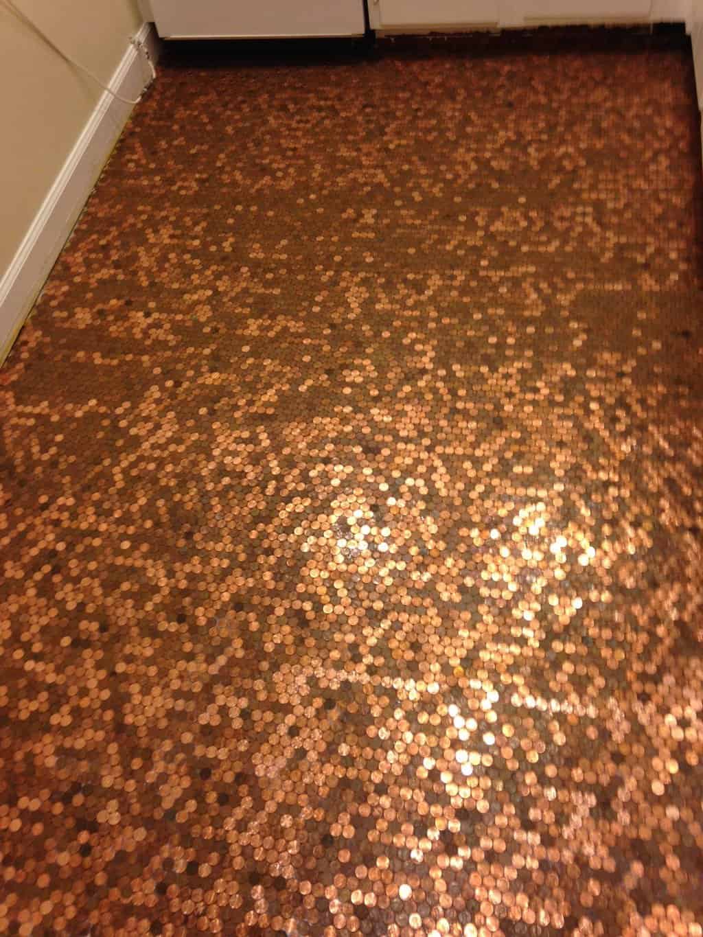 Make a floor out of REAL pennies (step by step)