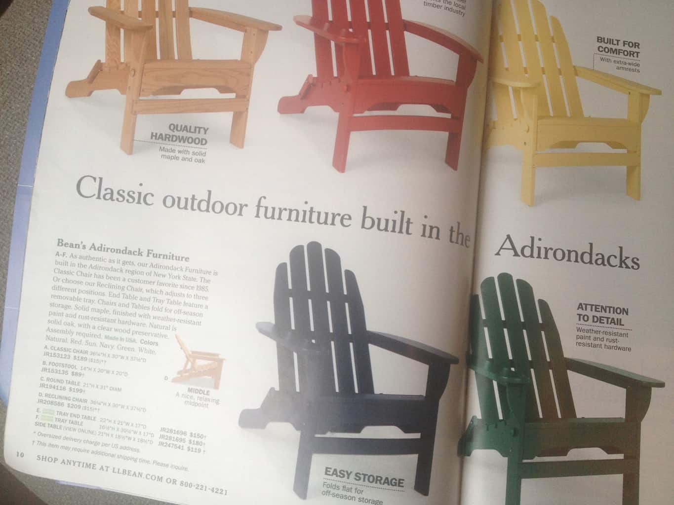 Grab the LL Bean Home Catalog for Furniture Made in USA