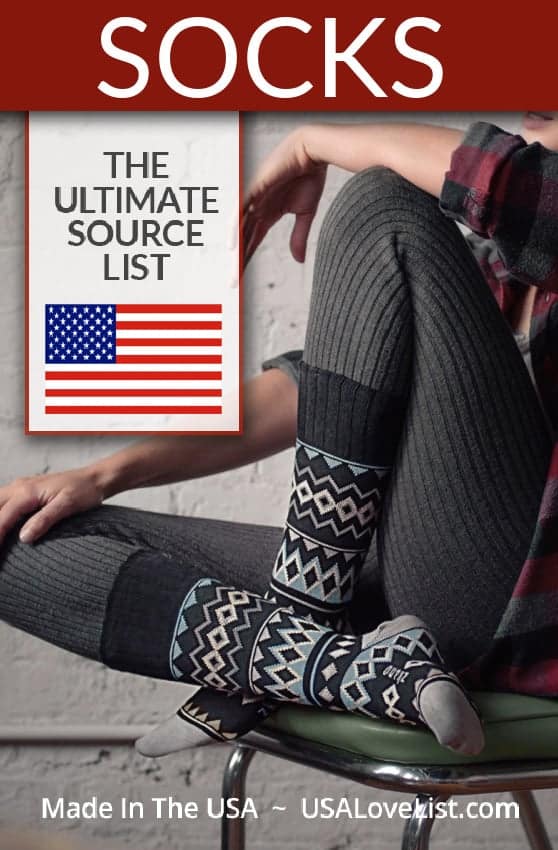 Socks Made in the USA via USAlovelist.com