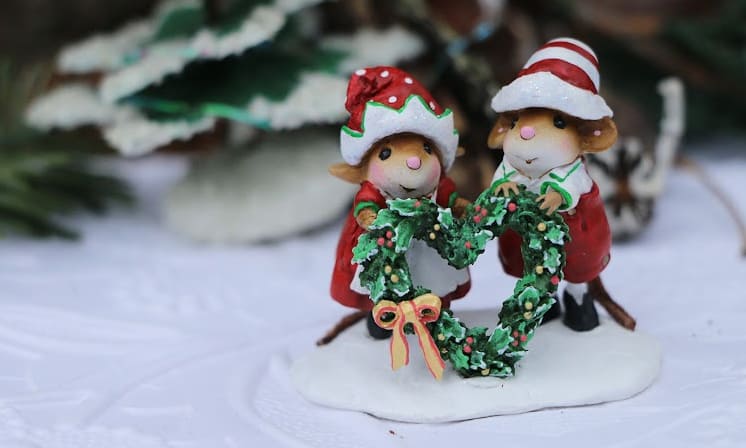 Mini Miniature Hand Made Pottery Ceramic Christmas Tree Trees
